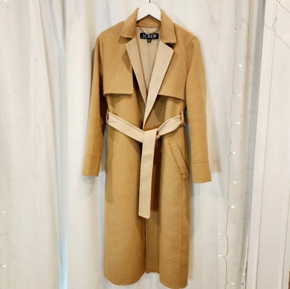 J.Crew brushed Camel Harriet Trench Coat, sz XXS - Picture 2 of 4